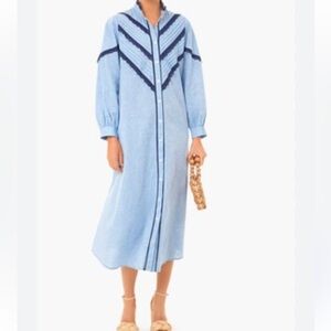 Pomander Place Jolene Chambray Midi Dress Tuckernuck brand, blue, long sleeve M